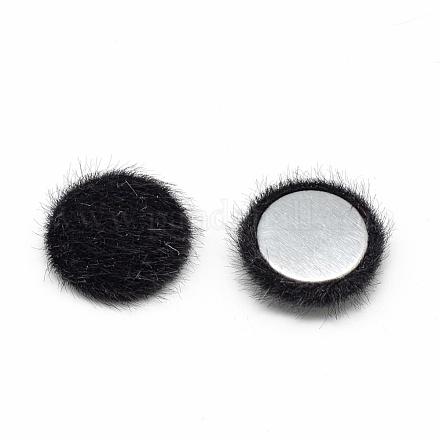 Faux Mink Fur Covered Cabochons WOVE-S084-18A-1