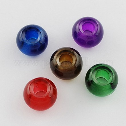 Mixed Color Spray Painted Glass Beads X-DGLA-R015-M-1