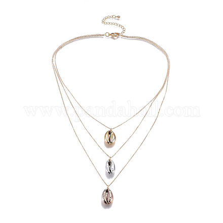 Brass Tiered Necklaces NJEW-JN02381-1
