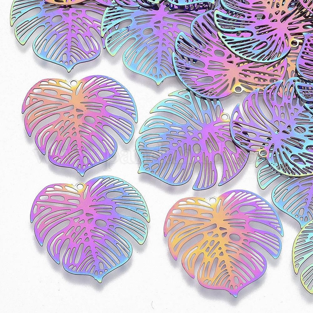 20 Pendentifs Ronds En Acier Inoxydable Doré - Pour Créer Bijoux DIY Bracelets Et Colliers - 9