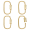 UNICRAFTALE 5pcs Real 18K Gold Screw Keychain Carabiner Lock Clasps Brass Oval Screw Locking Clasp Clip Hook Quick Link for Jewelry Making Pendant Keyrings Handbag Accessory