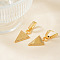 Stylish Minimalist Brass Clear Cubic Zirconia Triangle Hoop Earrings, Golden, 46x18mm