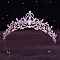 Alloy Rhinestone Crown Hair Bands for Woman Girls, Wedding Party Decoration, Tangerine, 140mm