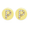 Brass Micro Pave Clear Cubic Zirconia Beads, Flat Round with Letter, Letter.P, 7.5x6.5mm, Hole: 3.5mm, 3pcs/bag