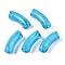 Acrylic Beads, Imitation Gemstone, Curved Tube, Dodger Blue, 34.5x13x11mm, Hole: 3.5mm, about 155pcs/500g