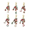 6Pcs Christmas Alloy Enamel Pendant Decorations, with Glass Pearl and Alloy Swivel Clasps, Mixed Shapes, Mixed Color, 96~107mm