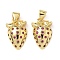 Brass Micro Pave Cubic Zirconia Pendants, Rack Plating, Strawberry Charms, Lead Free & Cadmium Free, Long-Lasting Plated, Real 18K Gold Plated, 17.5x11.5x7mm, Hole: 4x3mm