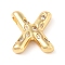 Brass Micro Pave Clear Cubic Zirconia Pendant, Letter A~Z, Letter X, 22x19.5x6mm, Hole: 4mm
