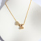Heart Initial Brass Micro Pave Clear Cubic Zirconia Pendant Necklaces, Golden, Letter Z, 16.14 inch(41cm)