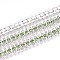 Iron Rhinestone Cup Chains, with Spool, Silver, Light Green, 8.5x3mm, about 14.99 Feet(4.57m)/Roll