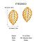 Stainless Steel Hollow Leaf Stud Earrings for Women, Golden, 50x30.5mm