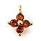 Brass Micro Pave Cubic Zirconia Pendants, Flower Charms, Real 18K Gold Plated, 9.5~10x7.5~8x3mm, Hole: 1.2mm
