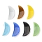Cat Eye Pendants, Moon, Mixed Color, 34~35x15~16x7~8mm, Hole: 0.8mm
