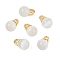 Cat Eye Pendants, with Real 18K Gold Plated Brass Findings, Teardrop, Old Lace, 16x10mm, Hole: 3mm