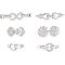 SUPERFINDINGS 6Sets 6 Style Brass Micro Pave Cubic Zirconia Fold Over Clasps Bracelet Extenders 18~43mm Real Platinum Plated Extension Clasp for DIY Jewelry Making Repair,Hole: 0.5~1.2mm