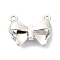 Alloy Pendants, Bowknot Charms, Platinum, 15x18x5mm, Hole: 1mm