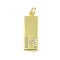 Brass Micro Pave Clear Cubic Zirconia Pendants, Real 18K Gold Plated, Rectangle, Letter M, 23.5x7.5x2mm, Hole: 3mm