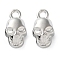 Alloy Pendants, Skull Head Charms, Platinum, 13x7x6.5mm, Hole: 1.6mm