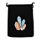 Rectangle Printed Velvet Cloth Packing Pouches, Tarot Pattern Drawstring Bags, Black, Crystal cluster, 18.5x13.5x0.45cm
