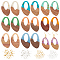 DIY Dangle Earring Making Kits, 18Pcs 9 Colors Resin & Walnut Wood Pendants, Two Tone, Teardrop, 36Pcs 2 Colors Brass Earring Hooks and 36Pcs 2 Colors Brass Jump Ring, Mixed Color