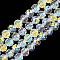 Electroplate Transparent Glass Beads Strands, Rondelle, Faceted, Faceted, Clear AB, 7.5~8x6.5~7mm, Hole: 1.2mm, about 70pcs/strand, 19.29~19.37''(49~49.2cm)