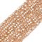 Electroplate Glass Beads Strands, Pearl Luster Plated, Faceted, Rondelle, PeachPuff, 2.4~3.2x4mm, Hole: 1mm, about 147~152pcs/strand, 39~45cm