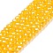 Electroplate Glass Beads Strands, Pearl Luster Plated, Faceted, Rondelle, Orange, 2.9~3.3x2mm, Hole: 0.8mm, about 135~140pcs/strand, 32~34cm