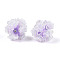 Resin Beads, Round with Flower, with Polymer Clay & Rhinestone, Lilac, 22~26mm, Hole: 2~2.5mm