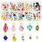 100Pcs 10 Style Glass Charms Sets, Rondelle & Cube & Polygon & Bicone & Pumpkin & Round, Mixed Color, 9~21x4~10mm, Hole: 1.2~3mm, 10pcs/style