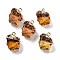 Gradient Color Resin Imitation Gemstone Resin Irregular Pendants, Nuggets Charms with Golden Plated Zinc Alloy Loops, Yellow, 20.5x14x11.2mm, Hole: 2mm