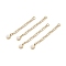 Ion Plating(IP) 316 Surgical Stainless Steel Curb Chain Extender with Natural  White Jade Round Charm, Golden, 53.5mm, Hole: 2.5mm