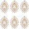 Brass Micro Pave Clear Cubic Zirconia Pendants, Oval, Light Gold, 25.5x18x5mm, Hole: 1.8mm, 6pcs/box