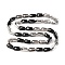 201 Stainless Steel Arch Links Chain Necklace, with 304 Stainless Steel Clasps, Stainless Steel Color, Black, 23.46 inch(59.6cm), Link: 12x7x1.5mm