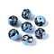 Handmade Lampwork Beads, Round, Light Sky Blue, 11.5~12.5mm, Hole: 1~1.8mm