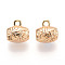 Brass Tube Bails, Sun, Real 18K Gold Plated, 8x8x6.5mm, Hole: 1.2mm, Inner Diameter: 2.4mm