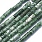 Natural Green Spot Jasper Beads Strands, Column, 11~15x3.5~4.5mm, Hole: 1~1.2mm, about 28~30pcs/strand, 15.1~15.9 inch(38.5~40.5cm)