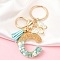Resin & Acrylic Keychain, with Tassel Pendant and Iron Findings, Letter C, 10cm, pendant: 26~42mm.