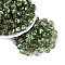 Picasso Transparent Glass Beads, Pumpkin, Lime Green, 8.5~9mm, Hole: 0.9~1.2mm, About 750pcs/pound