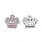 Brass Micro Pave Cubic Zirconia Links connectors, Crown, Clear, Platinum, 15x18x1.5mm, Hole: 0.8mm