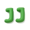 Spray Painted Alloy Pendants, Rubberized Style, Green, Letter J, 20x11x6mm, Hole: 1.5mm