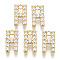 Brass Micro Pave Cubic Zirconia Charms, Nickel Free, Letter, Clear, Real 18K Gold Plated, Letter.H, 12.5x6.5x2.5mm, Hole: 1.2mm
