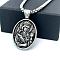 European Greek Stainless Steel Oval with Queen Pendant Necklaces for Men Women, Stainless Steel Color