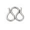 304 Stainless Steel S-Hook Clasps, M Clasps, Stainless Steel Color, 11x11x1mm