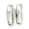 Brass Twist Tube Beads, Platinum, 17x5.5x5.5mm, Hole: 1.4mm