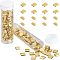 NBEADS 226 Pcs 2 Hole Tila Beads Half Tila Beads, 5x5mm/5x2mm 2-Hole Glass Seed Beads Spacer Rectangle Mini Beads Japanese Glass Beads for Bracelet Necklace Earring Jewelry Making, Golden