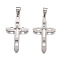 Non-Tarnish 304 Stainless Steel Pendants, Cross, Stainless Steel Color, 41x24.5x1.5mm, Hole: 4x8.5mm