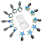 GORGECRAFT 1 Box 12Pcs 4 Styles #5 Rainbow Zipper Star Flower Heart Teardrop Shape Zipper Sliders Pull Head Replacement Metal Zip Mend Repair for Coats Jackets Purse Fasteners Charms Tailor Crafts