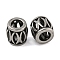 Retro Hollow 304 Stainless Steel European Beads, Large Hole Beads, Column with Horse Eye, Antique Silver, 8x8mm, Hole: 4mm
