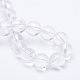 Brins ronds cristal de perles de quartz naturel X-G-R345-4mm-22-3