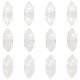 Olycraft 12 pièces pendentifs pointus à double borne en verre pendentifs en verre de balle hexagonale de 9x20mm perles de balle en verre trou de 1.5mm breloque de balle à facettes en verre pour bricolage artisanat collier fabrication de bijoux G-OC0004-13-1